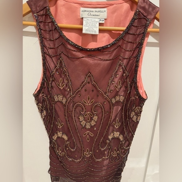 Adrianna Papell Beaded tank top size 12P - Picture 7 of 11